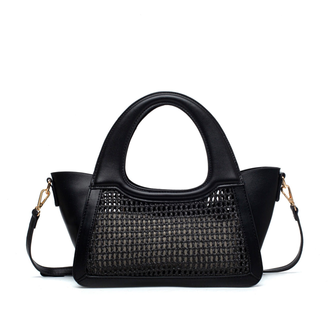 Elegante Rattan-Optik Handtasche