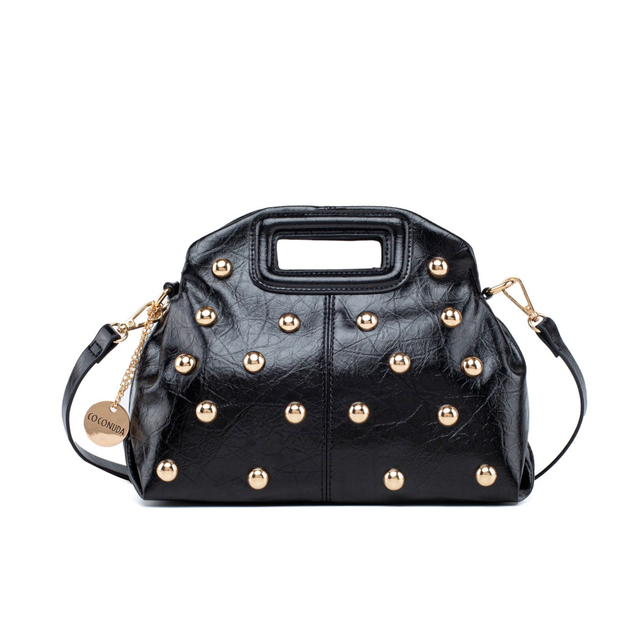 Nieten Handtasche mit langen Gurt