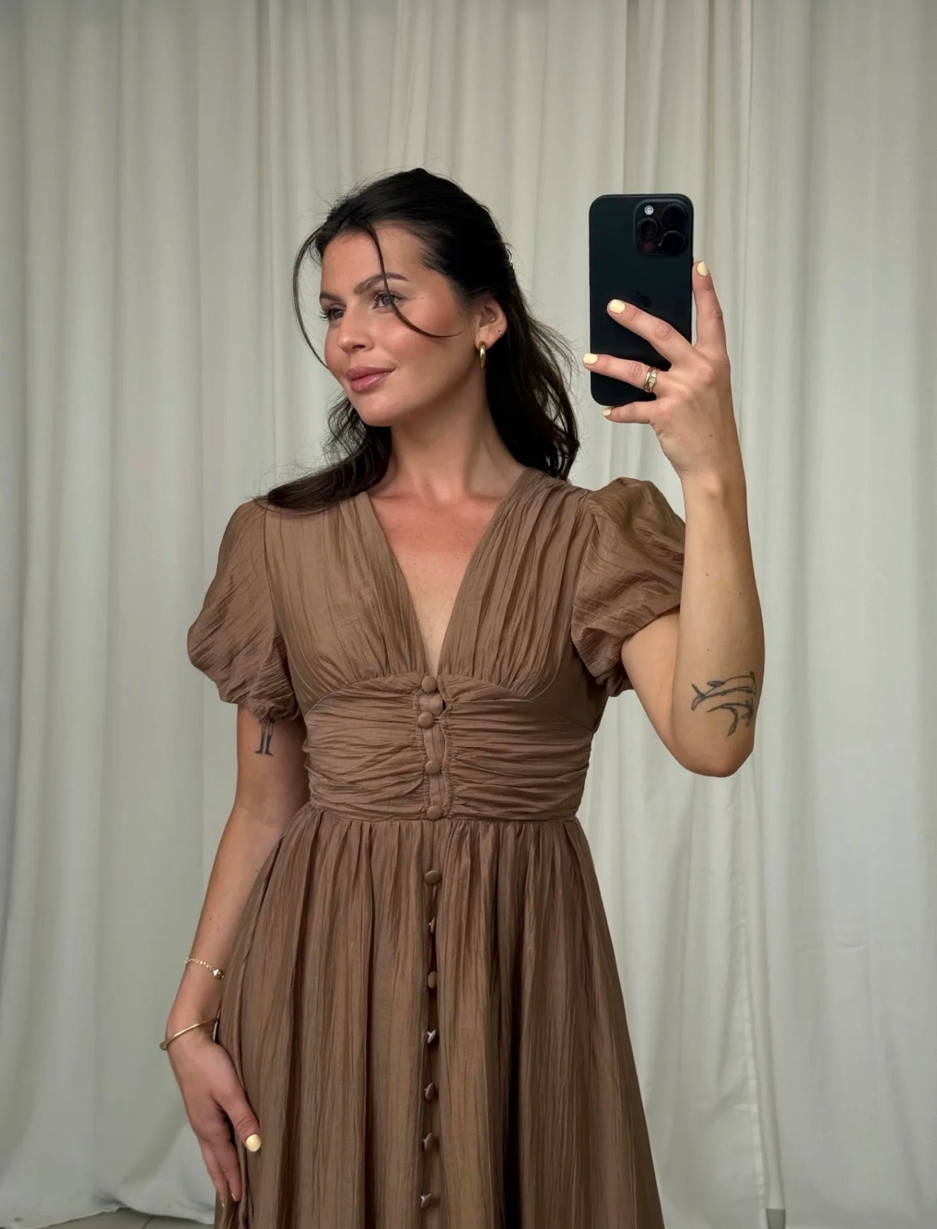 Elegantes Maxi Kleid mit Knopfleiste