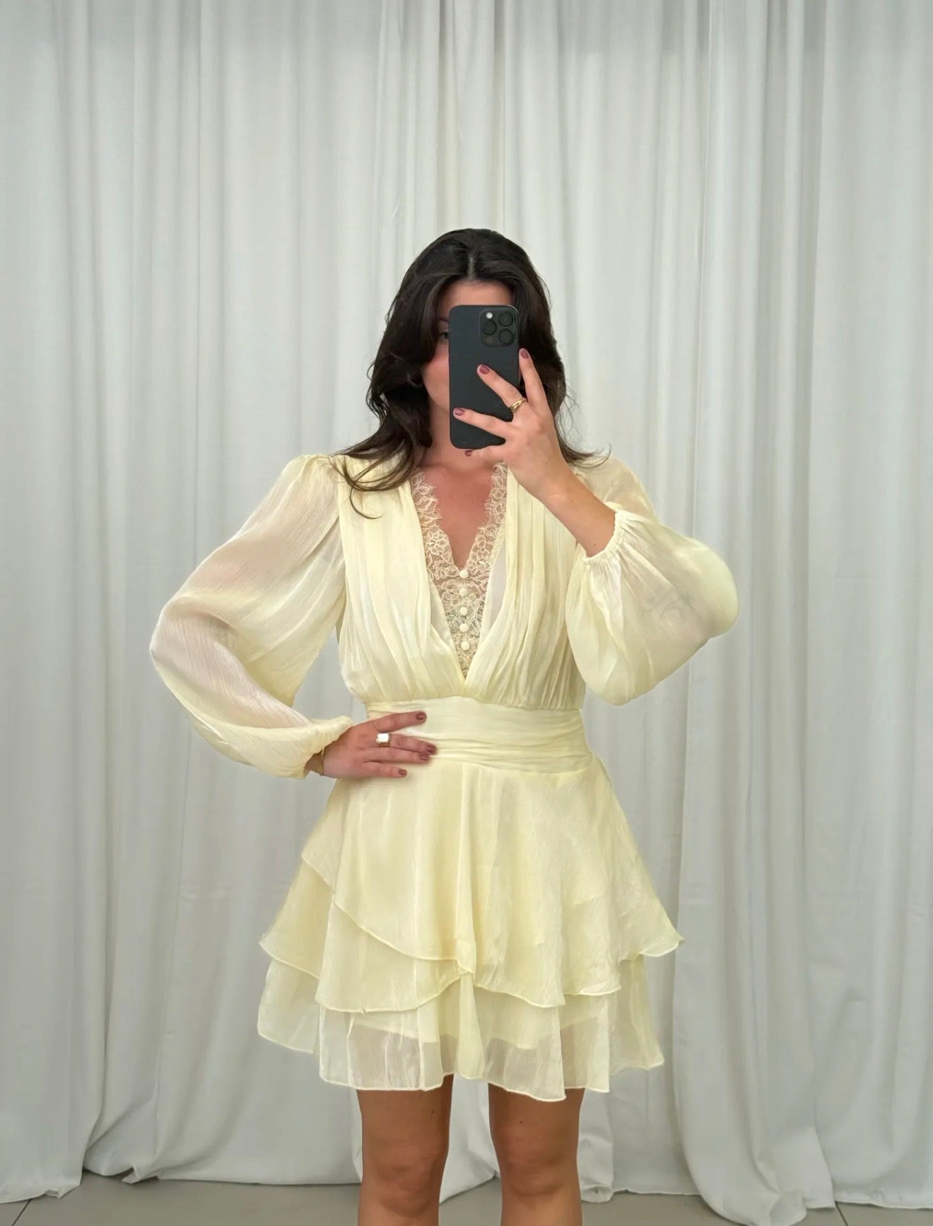 Romantisches Chiffon-Minikleid mit Volants