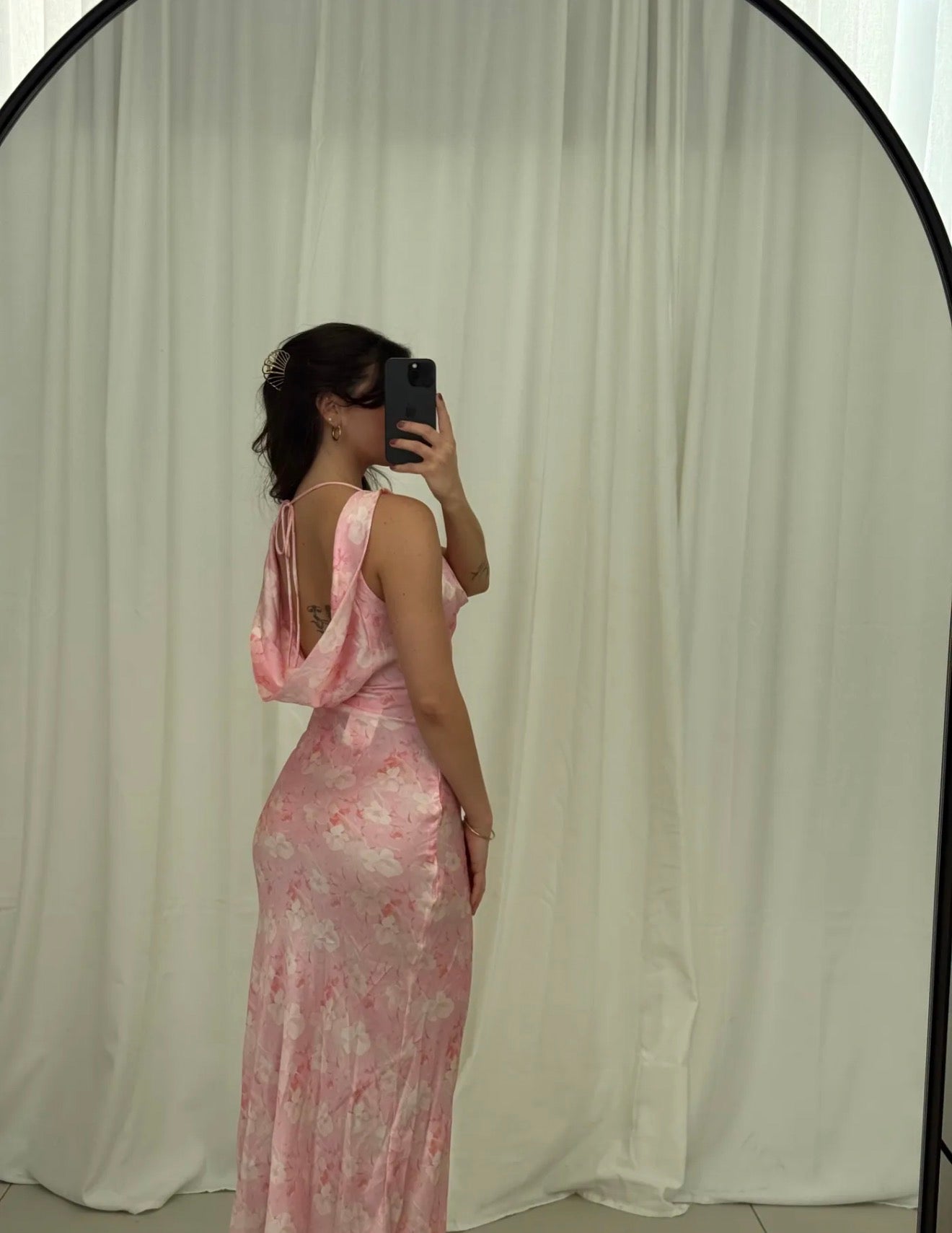 Maxikleid mit Wasserfall-Ausschnitt