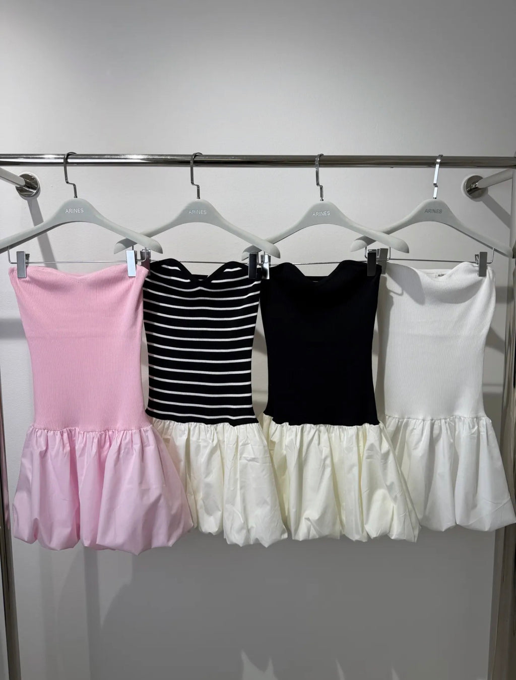 Minikleid mit Corsage-Optik und Ballonrock