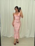 Maxikleid mit Wasserfall-Ausschnitt