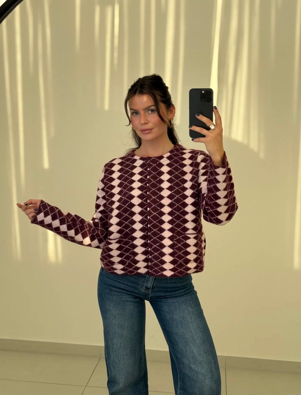 Rauten- Strickcardigan Zoe