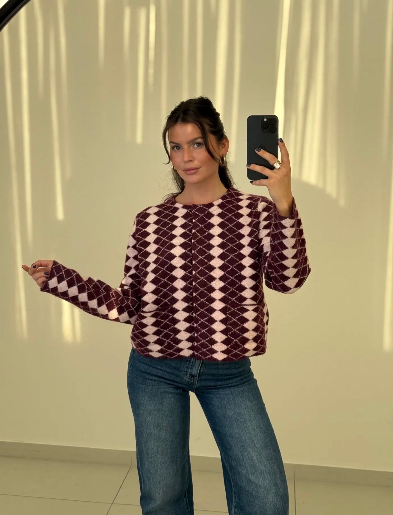Rauten- Strickcardigan Zoe