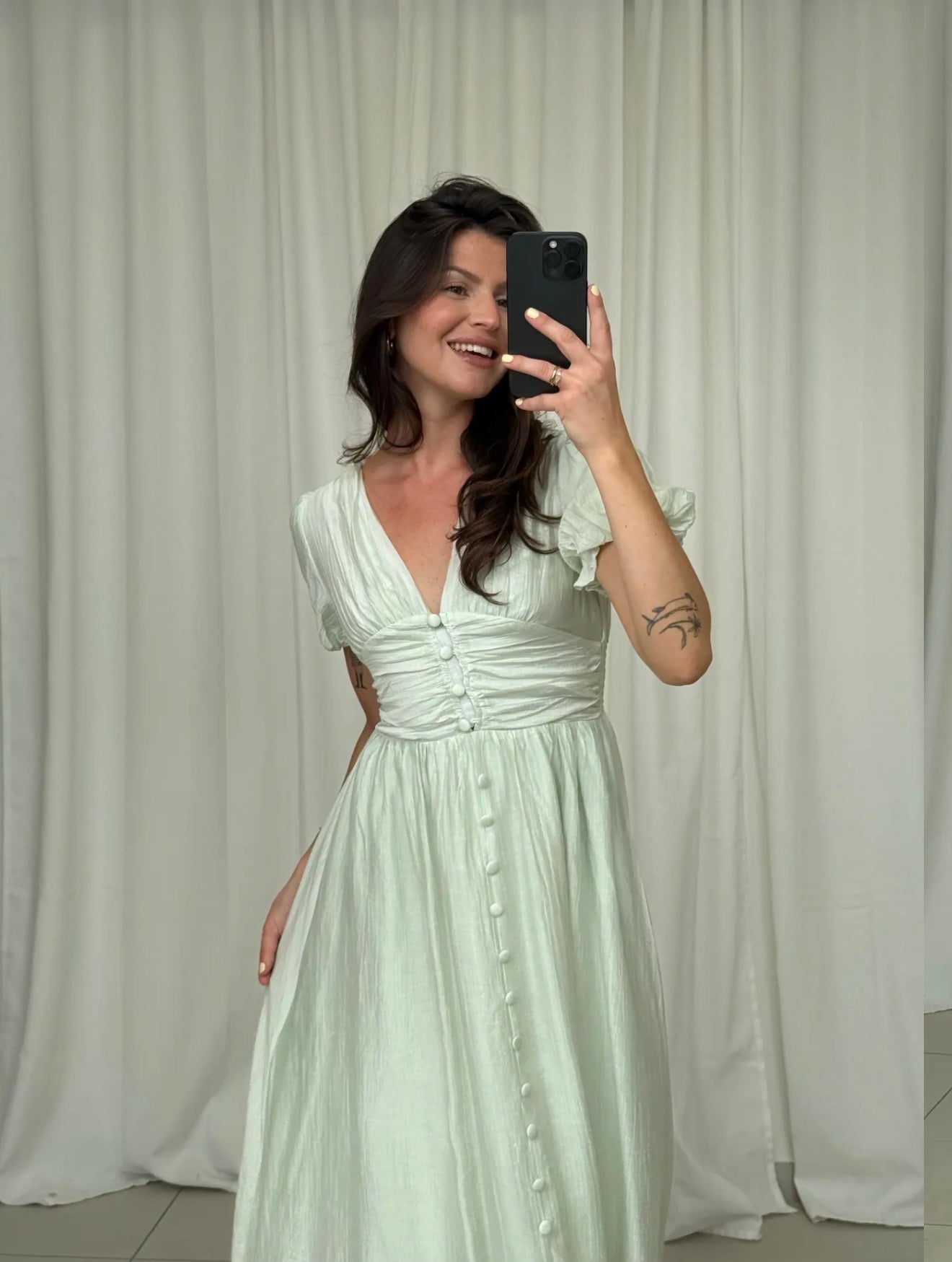 Elegantes Maxi Kleid mit Knopfleiste