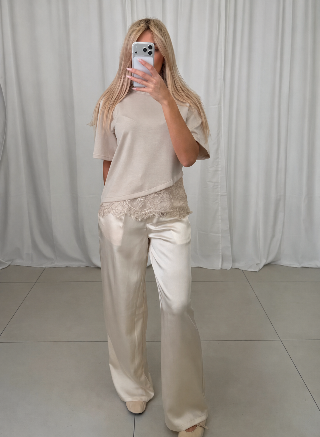Soft T-Shirt mit Spitze