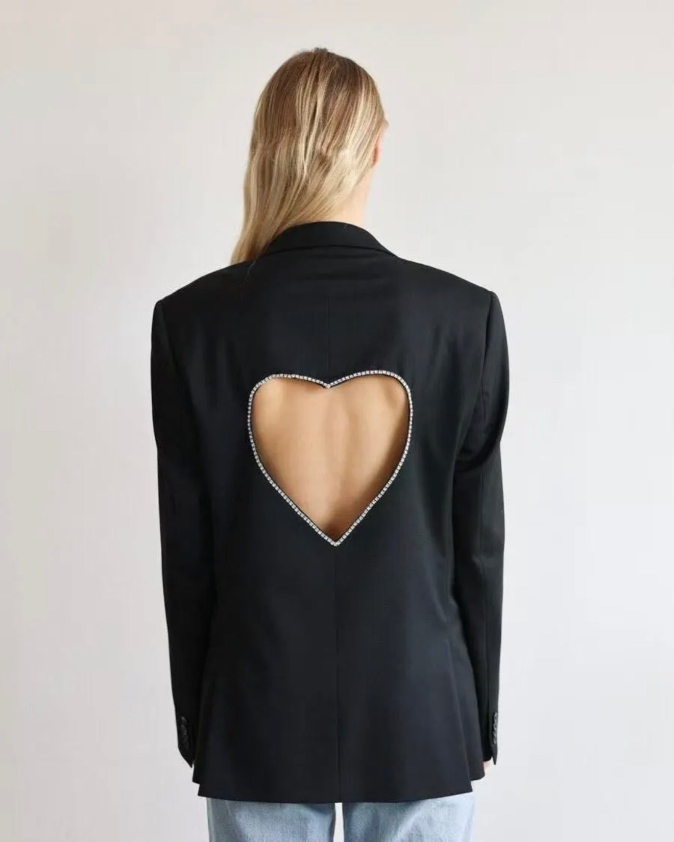 Blazer mit Herz am Rücken aus Glitzersteinen