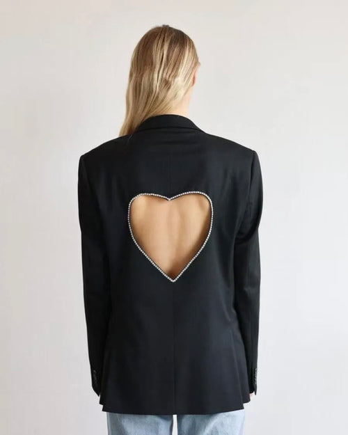Blazer mit Herz am Rücken aus Glitzersteinen