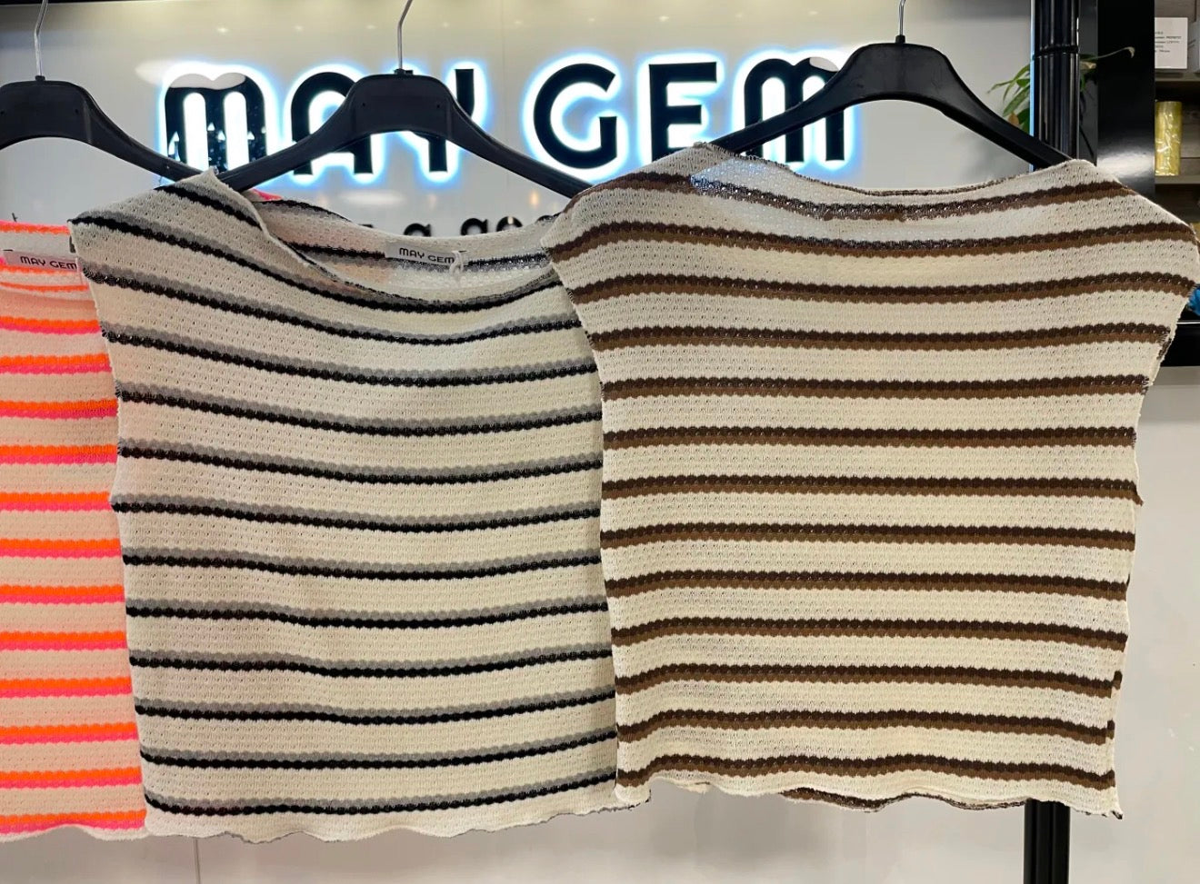 Strickset mit Streifen
