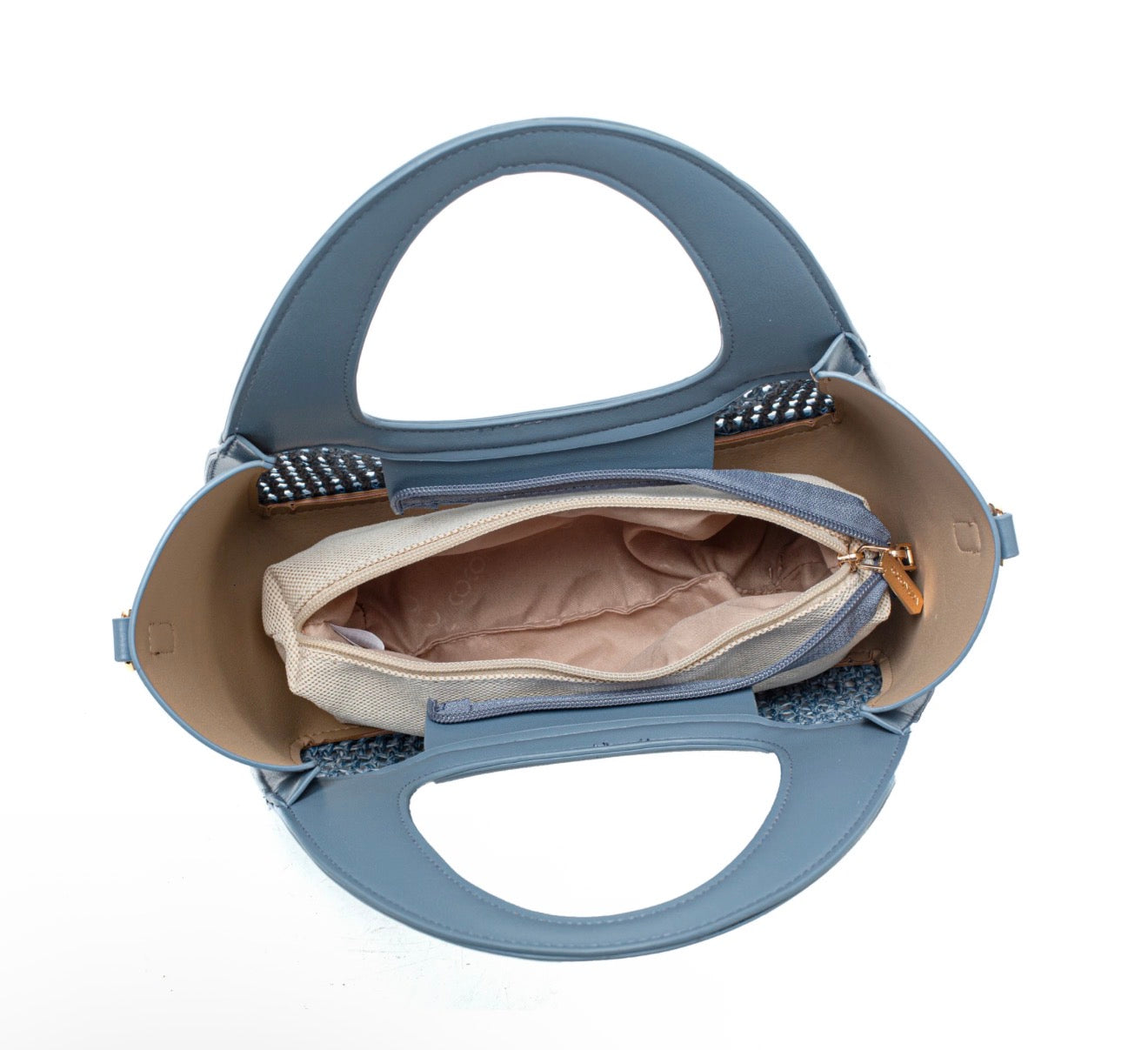 Elegante Rattan-Optik Handtasche