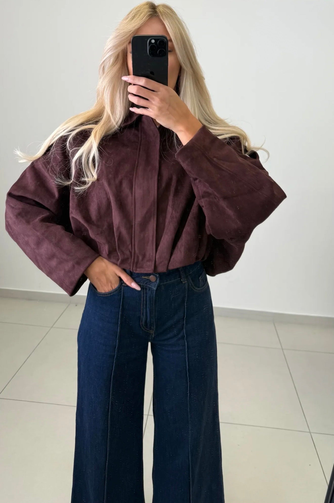 Biker Bomberjacke in Wildlederoptik