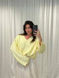 Strickpullover mit Zopfmuster & V-Ausschnitt Sara