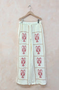 Baumwollgaze-Hose mit Hummerstickerei