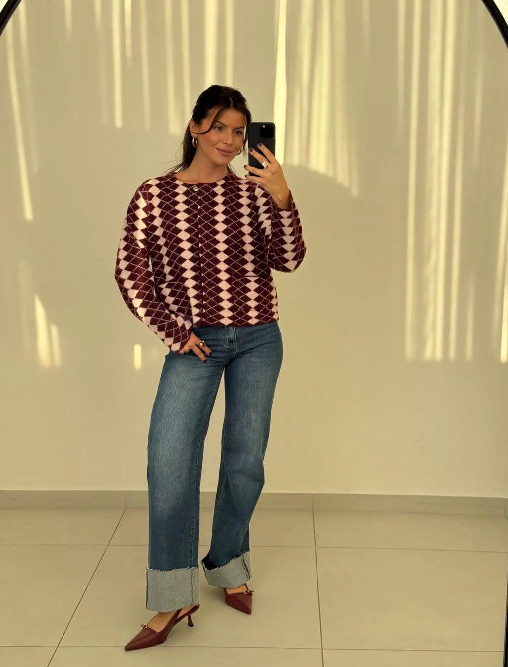 Rauten- Strickcardigan Zoe