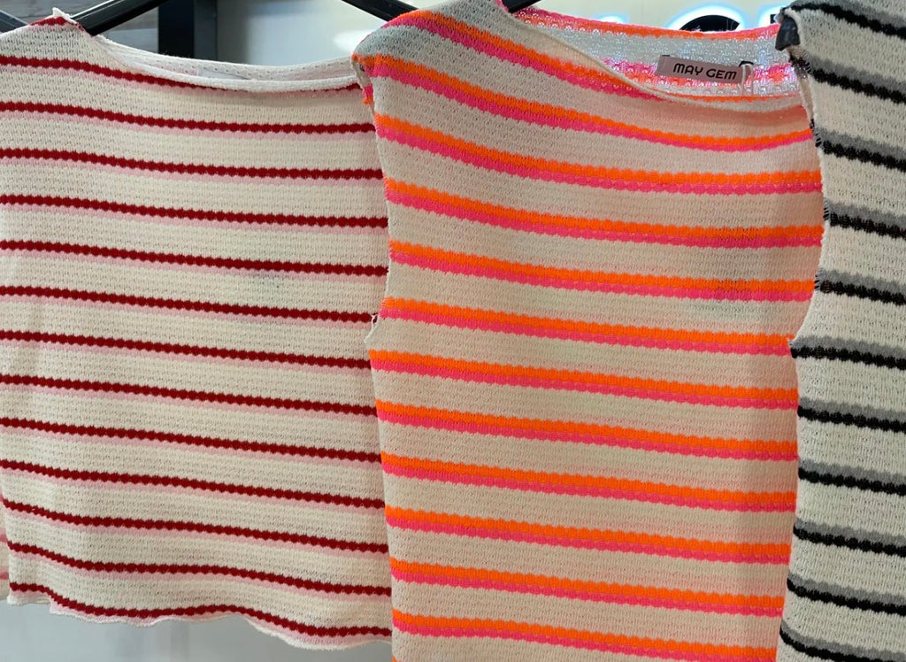 Strickset mit Streifen
