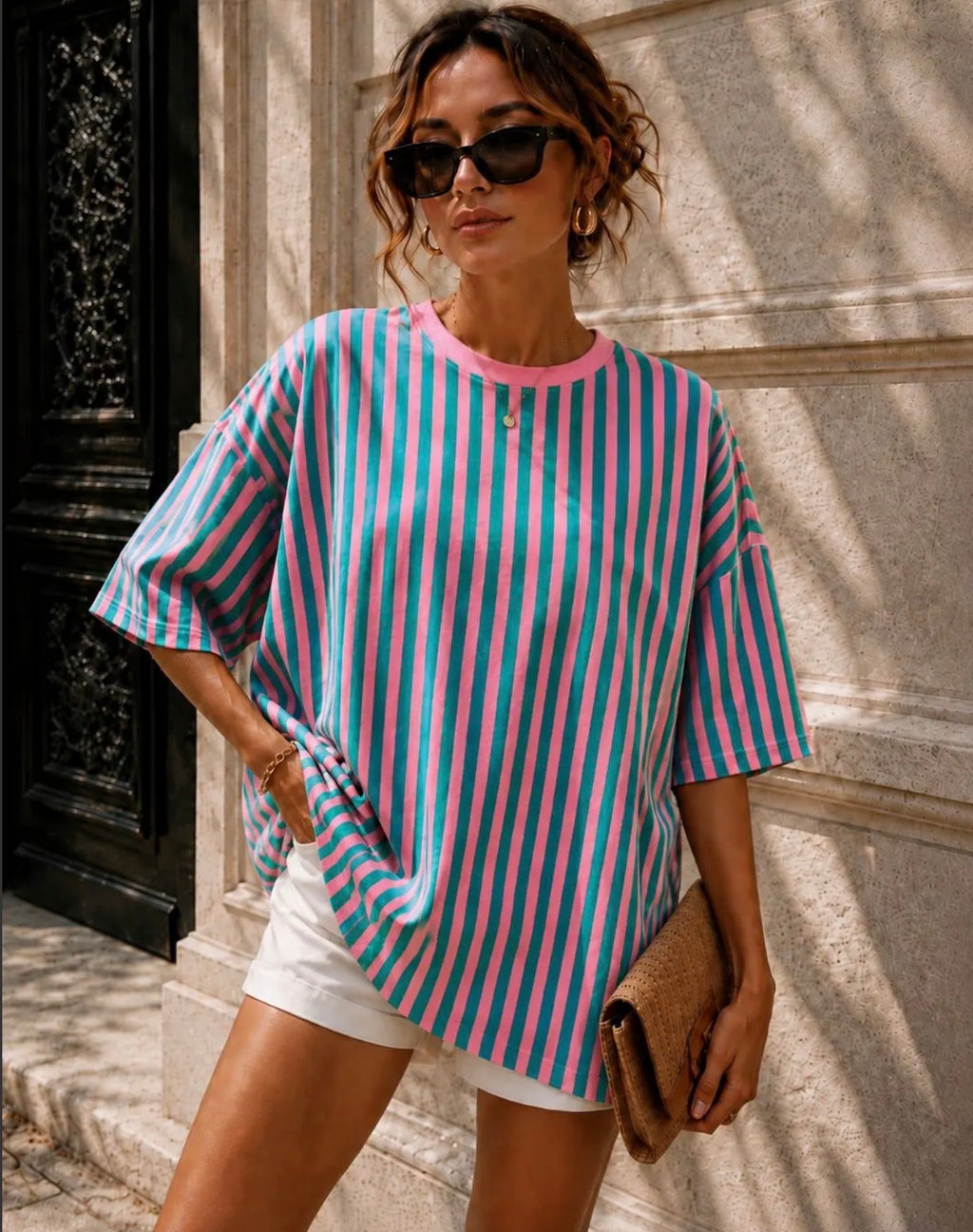 Oversize T-Shirt mit offenen Herz-Rücken