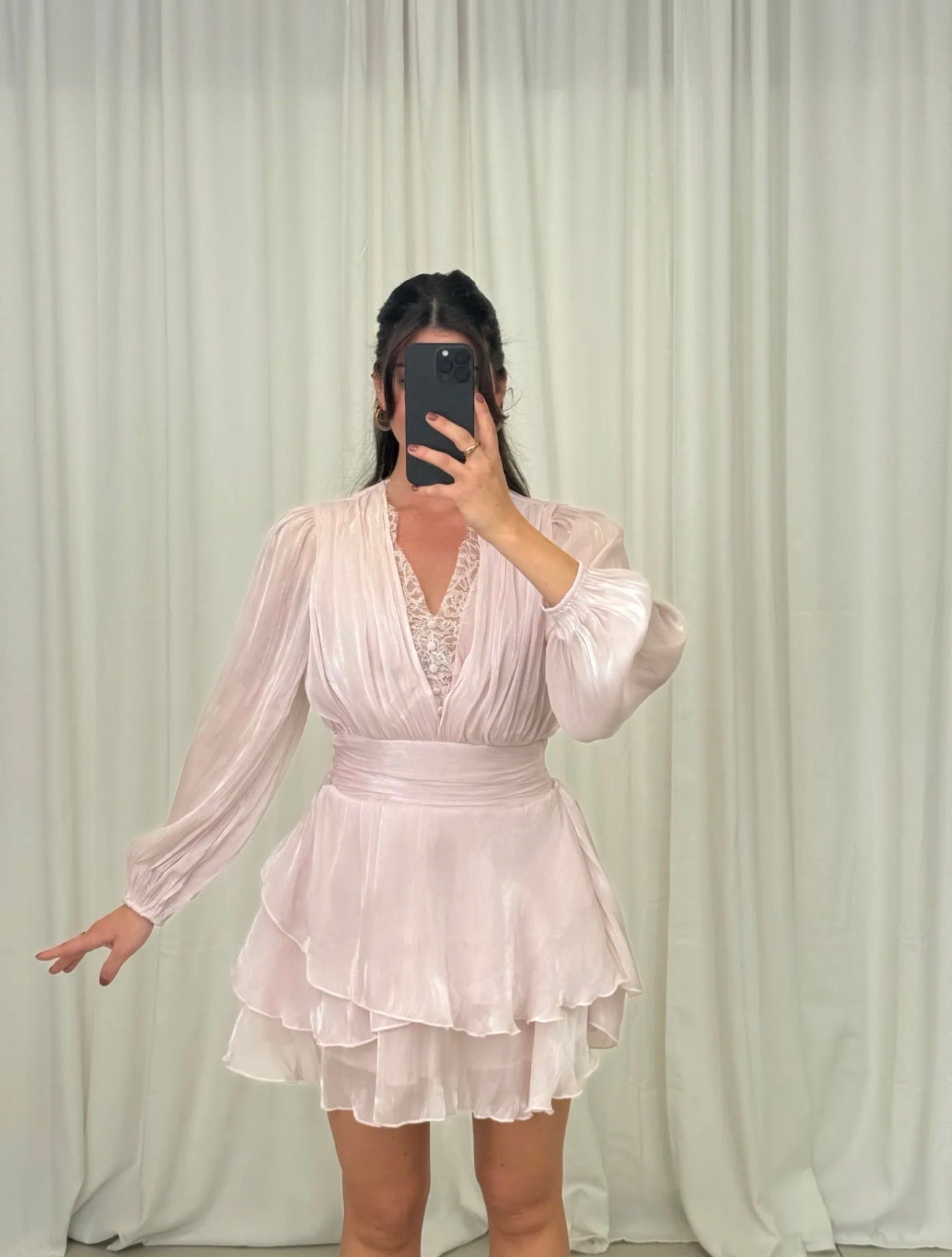 Romantisches Chiffon-Minikleid mit Volants