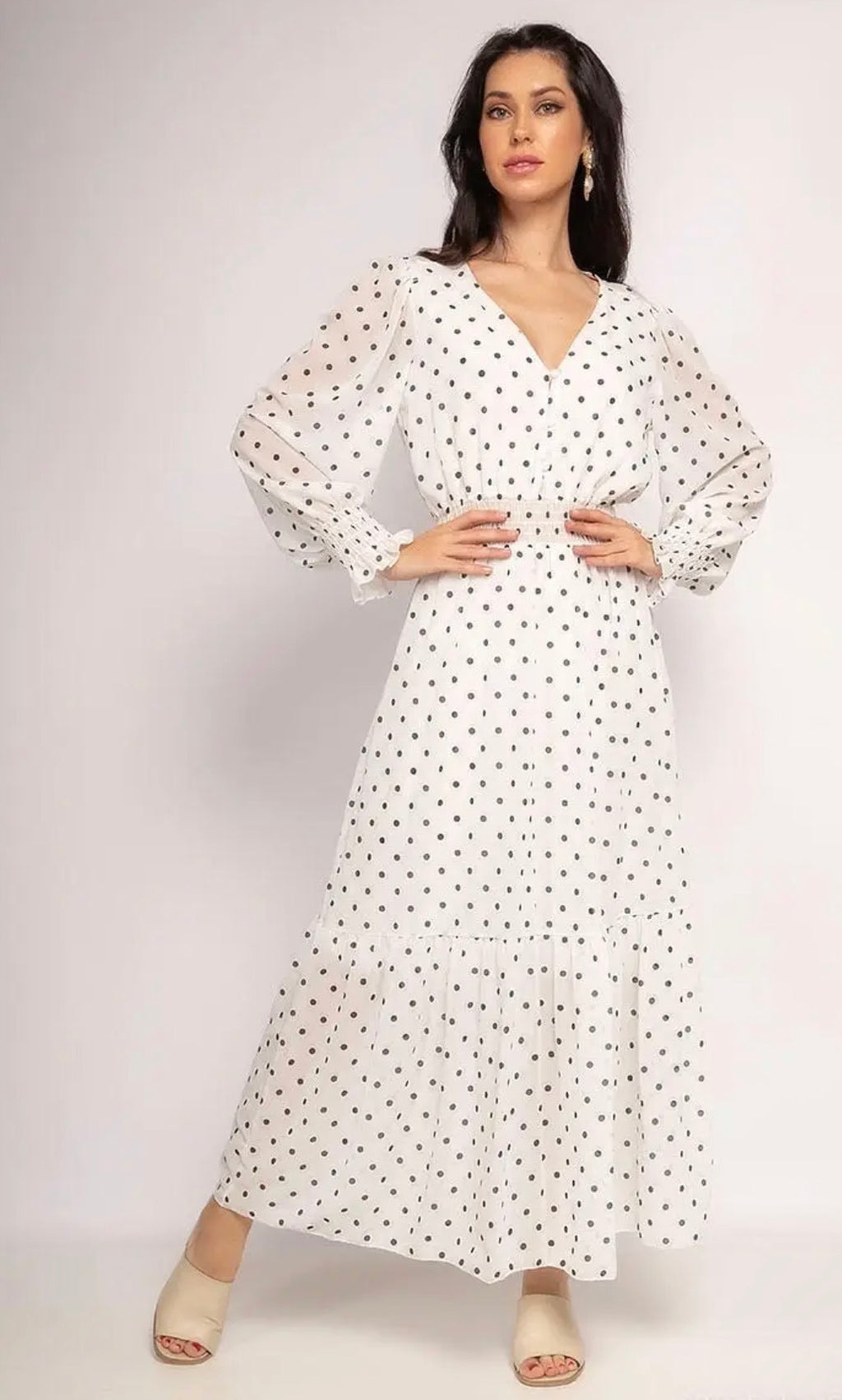 Maxikleid mit Punktemuster