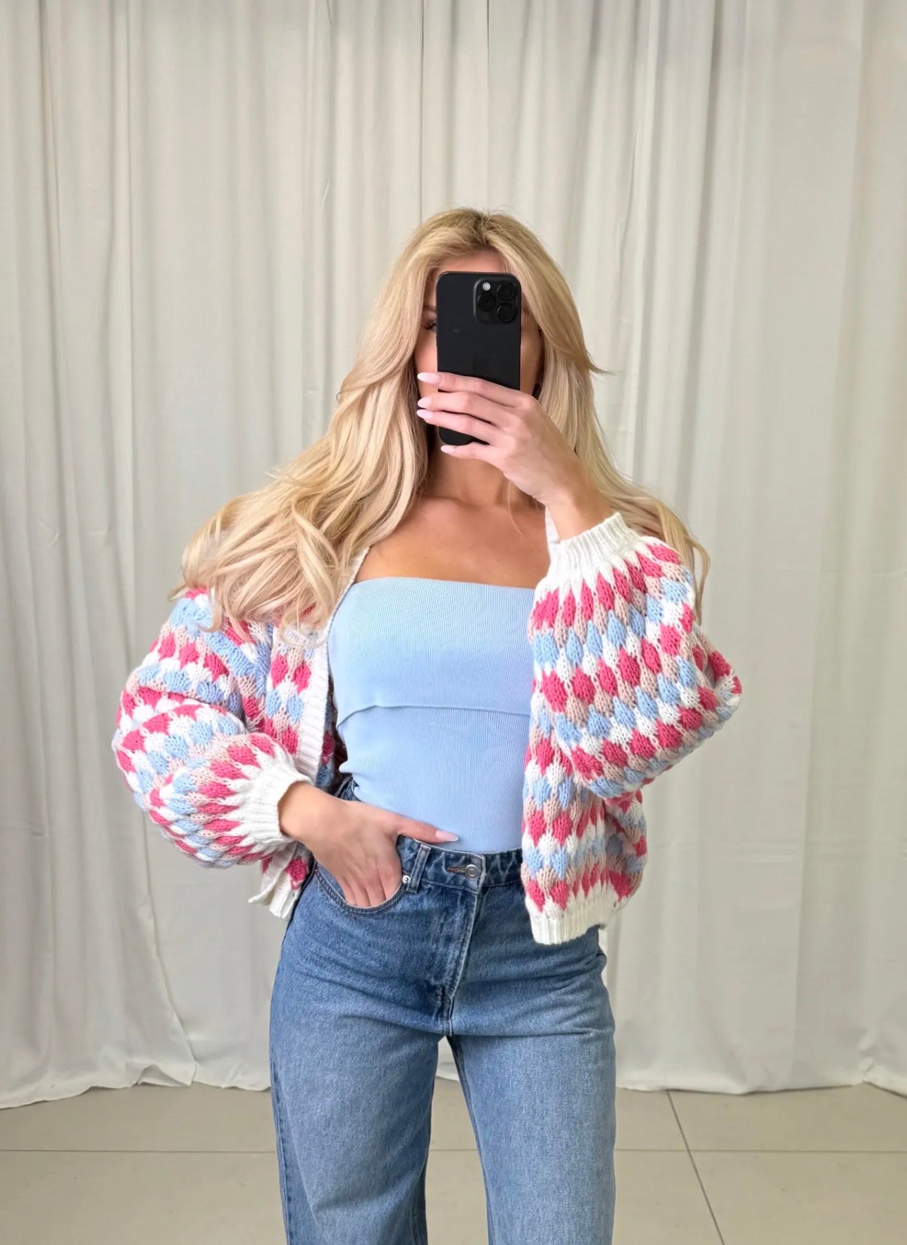 Geripptes Bandeau Top