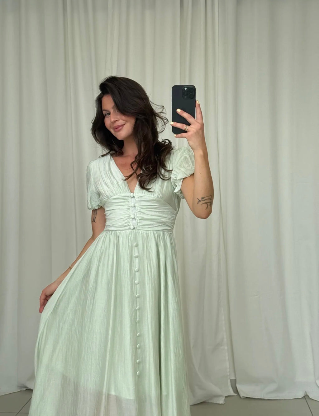 Elegantes Maxi Kleid mit Knopfleiste