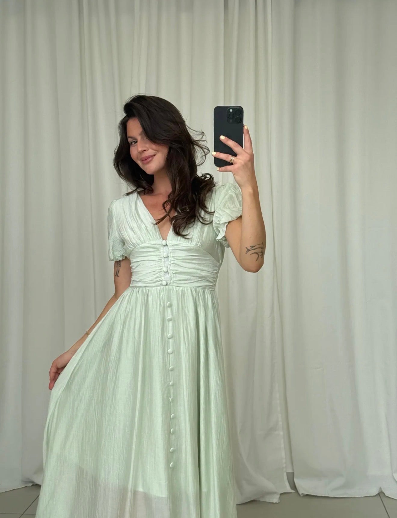 Elegantes Maxi Kleid mit Knopfleiste
