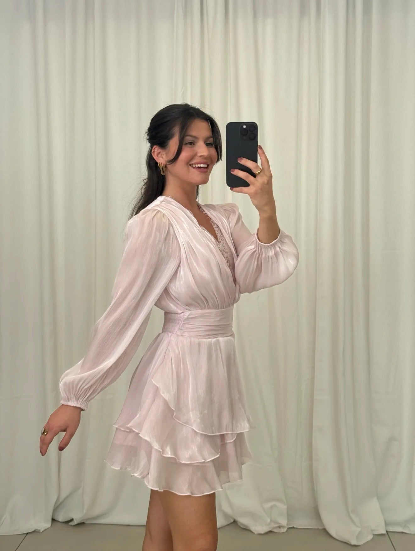 Romantisches Chiffon-Minikleid mit Volants