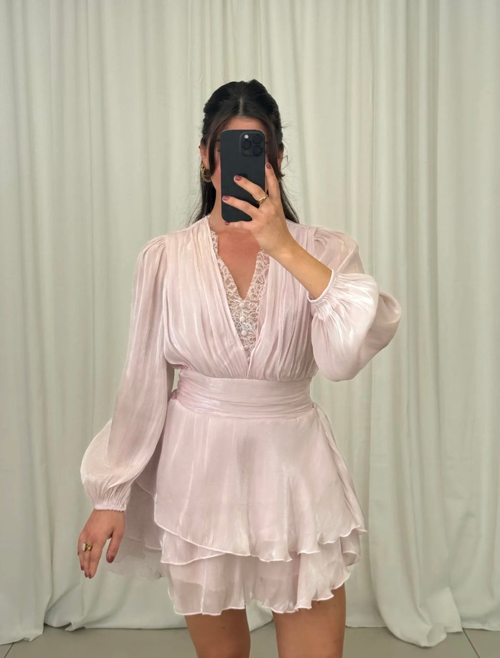 Romantisches Chiffon-Minikleid mit Volants
