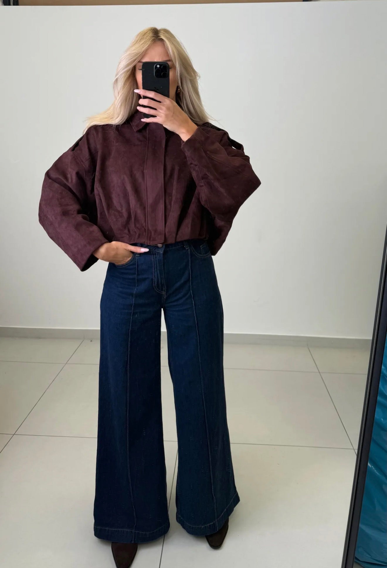 Biker Bomberjacke in Wildlederoptik