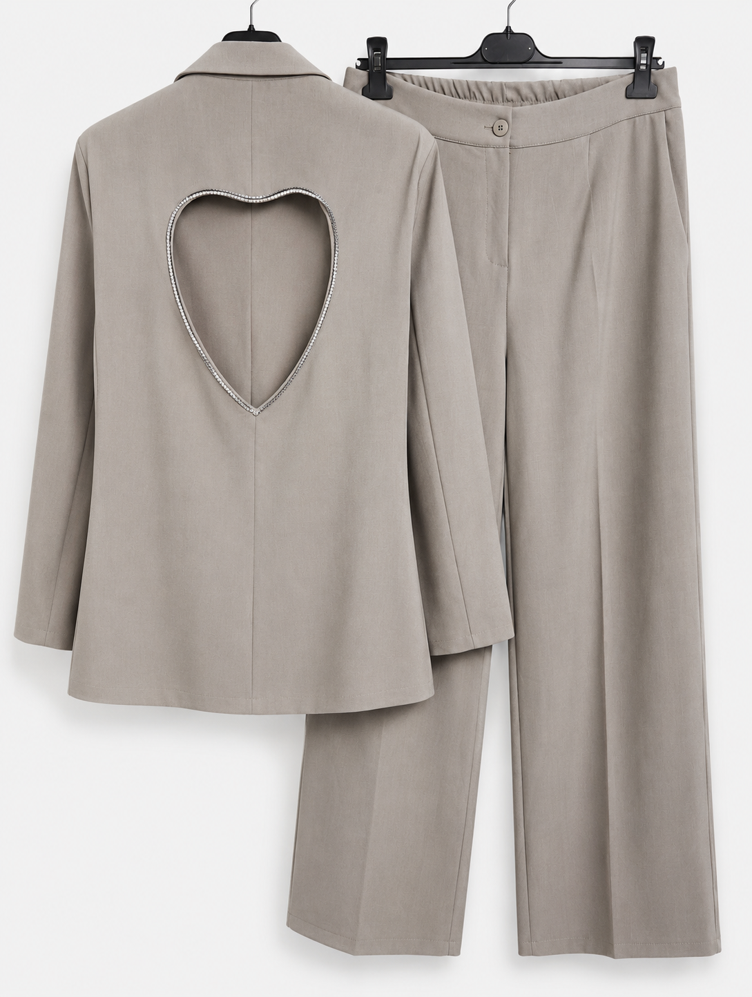 Blazer Set mit Herz am Rücken aus Glitzersteinen